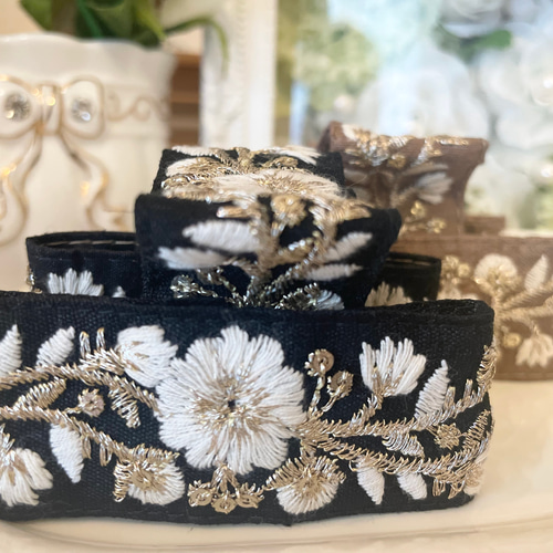 ✨ インド刺繍リボン バンスクリップ ✨ ヘアクリップ・バナナクリップ