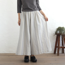 可調長度！春季舒適厚棉寬褲（米白/藍灰色）PT02 第12張的照片