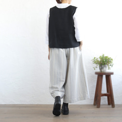 可調長度！春季舒適厚棉寬褲（米白/藍灰色）PT02 第7張的照片