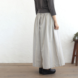 可調長度！春季舒適厚棉寬褲（米白/藍灰色）PT02 第13張的照片