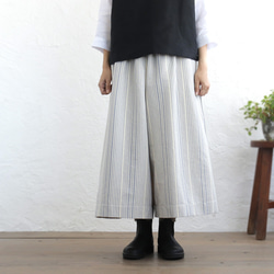 可調長度！春季舒適厚棉寬褲（米白/藍灰色）PT02 第2張的照片