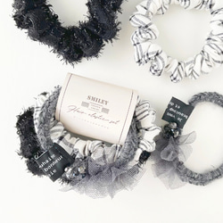 合わせ素材のシュシュセット 大人かわいい ヘアアクセサリー