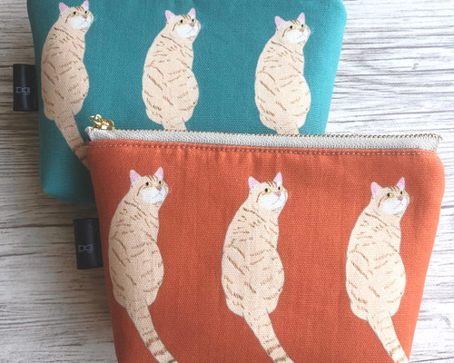 TIMIDE ネコ　ポーチ　猫　　ハンドメイド　がま口　チャトラ TIMIDE ネコ ポーチ 猫 ハンドメイド がま口 チャトラ TIMIDE