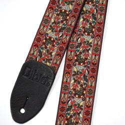 京都 西陣織り 和柄ギターストラップ 桜柄 / 赤2 金襴生地使用 tiny products Guitar Straps＊ タイニープロダクツ TP-STRAPS