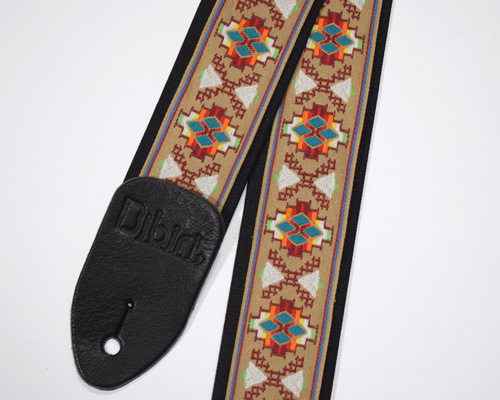刺繍リボン》エスニック 帆布ギターストラップ サイケデリック 楽器