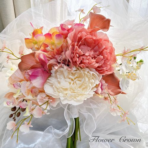 アーティフィシャルフラワー クラッチブーケ ブートニアセット 造花