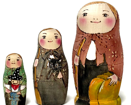 ハロウィン】マトリョーシカ3個組 その他インテリア雑貨 sayo