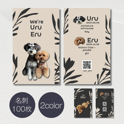 うちの子名刺 セミオーダー両面印刷100枚 QRコードオプションなし