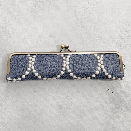 【専用】ミナペルホネン　ハンドメイド　がま口マルチケース　light blue 0_5c370552440a53bf4d01a8e1d569