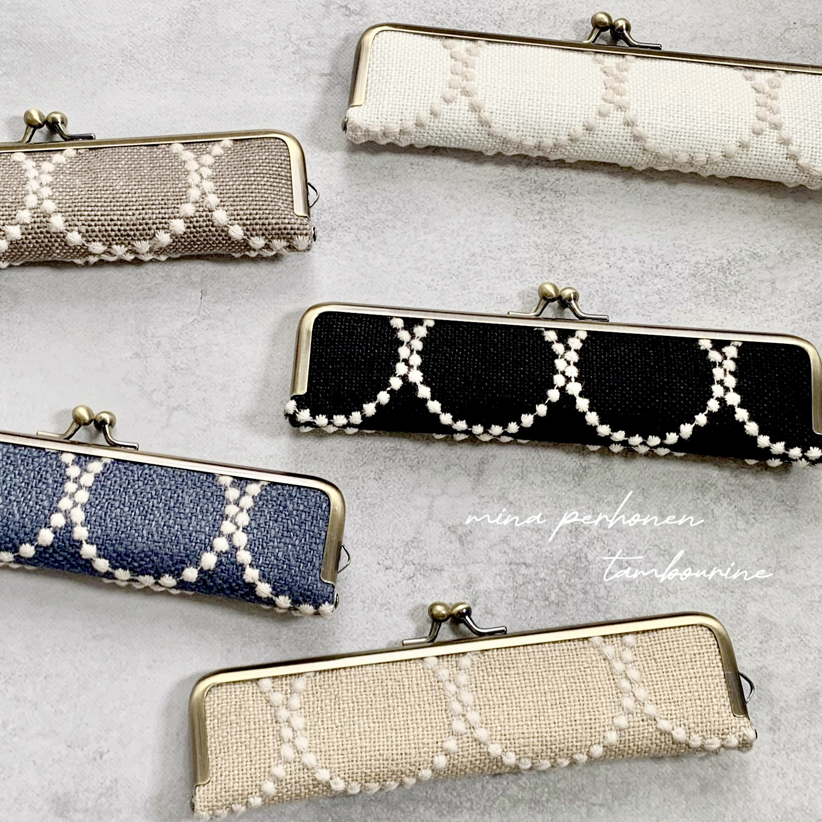 ミナペルホネン　希少　リールストラップ付カドケ&スリムなペンケース　ハンドメイド light berry cuddle purse - minä perhonen