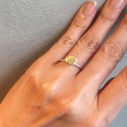 18金・シルバー・コンビネーション・ダイヤモンドカット・大ぶり