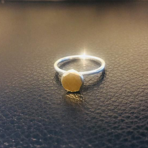 18金・シルバー・コンビネーション・ダイヤモンドカット・大ぶり