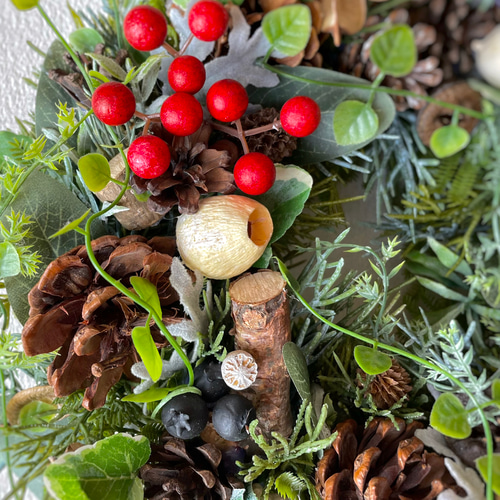 大人色のナチュラルクリスマスリース 26センチ リース penpengusa 通販