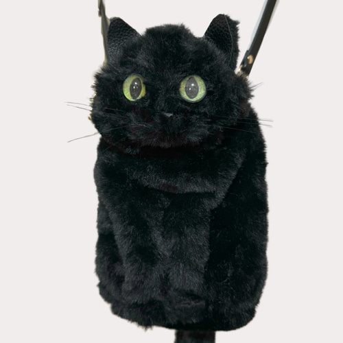 ぬいぐるみみたいな 黒猫さん巾着ポシェット スマホポシェット ぬいぐるみみたいな 黒猫さん巾着ポシェット スマホポシェット