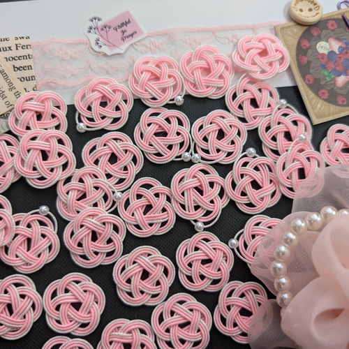 しあわせいっぱいピンクの梅結び 水引シャワー 50個入 その他素材 梅乃