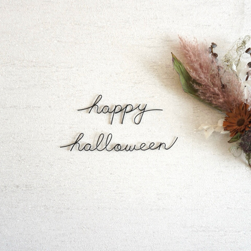 ハンドメイド　オーダー受付ページ　　♡ハロウィンインコ　パネル♡ ハロウィン 飾り 小文字 ワイヤーアート ワイヤークラフト