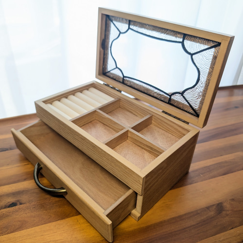 ステンドグラス アクセサリーケース ボックス アクセサリー 小物入