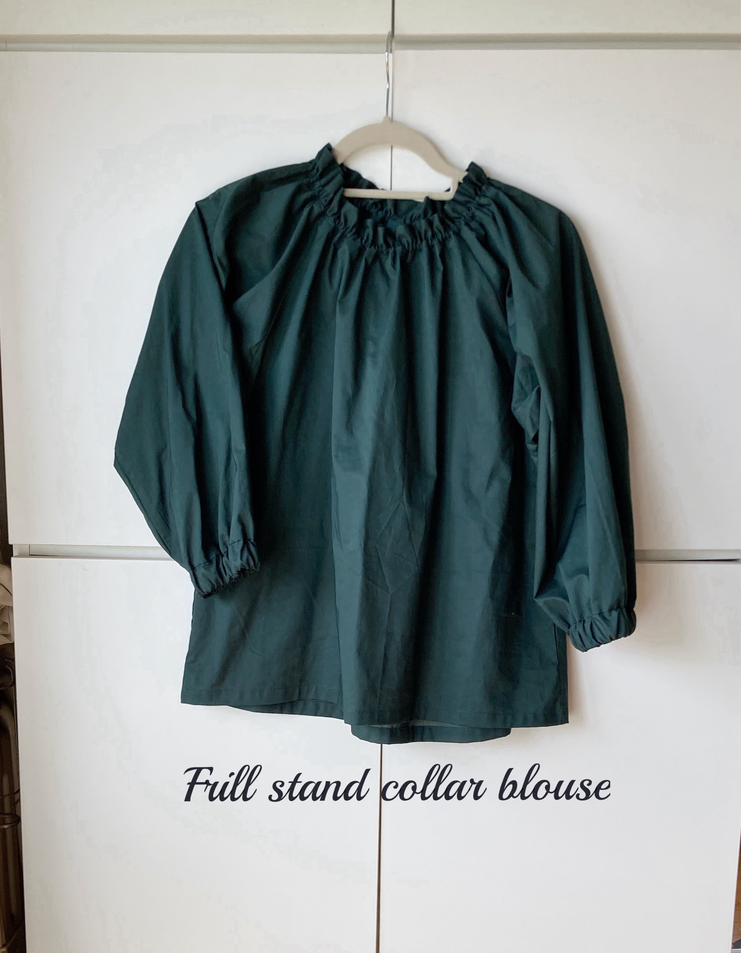 コットンローンのフリルスタンドカラーブラウス　かぶって着られる　ｶﾗｰﾊﾞﾘｴｰｼｮﾝ豊富！　✳︎受注製作✳︎