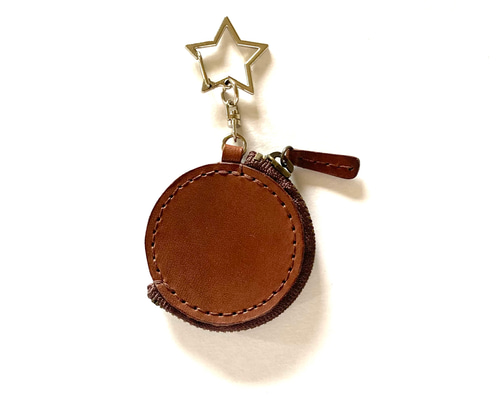 ブラウンレザー コインケース 星型装飾 7aed9d7ffdc4a902113bfdbe79771f