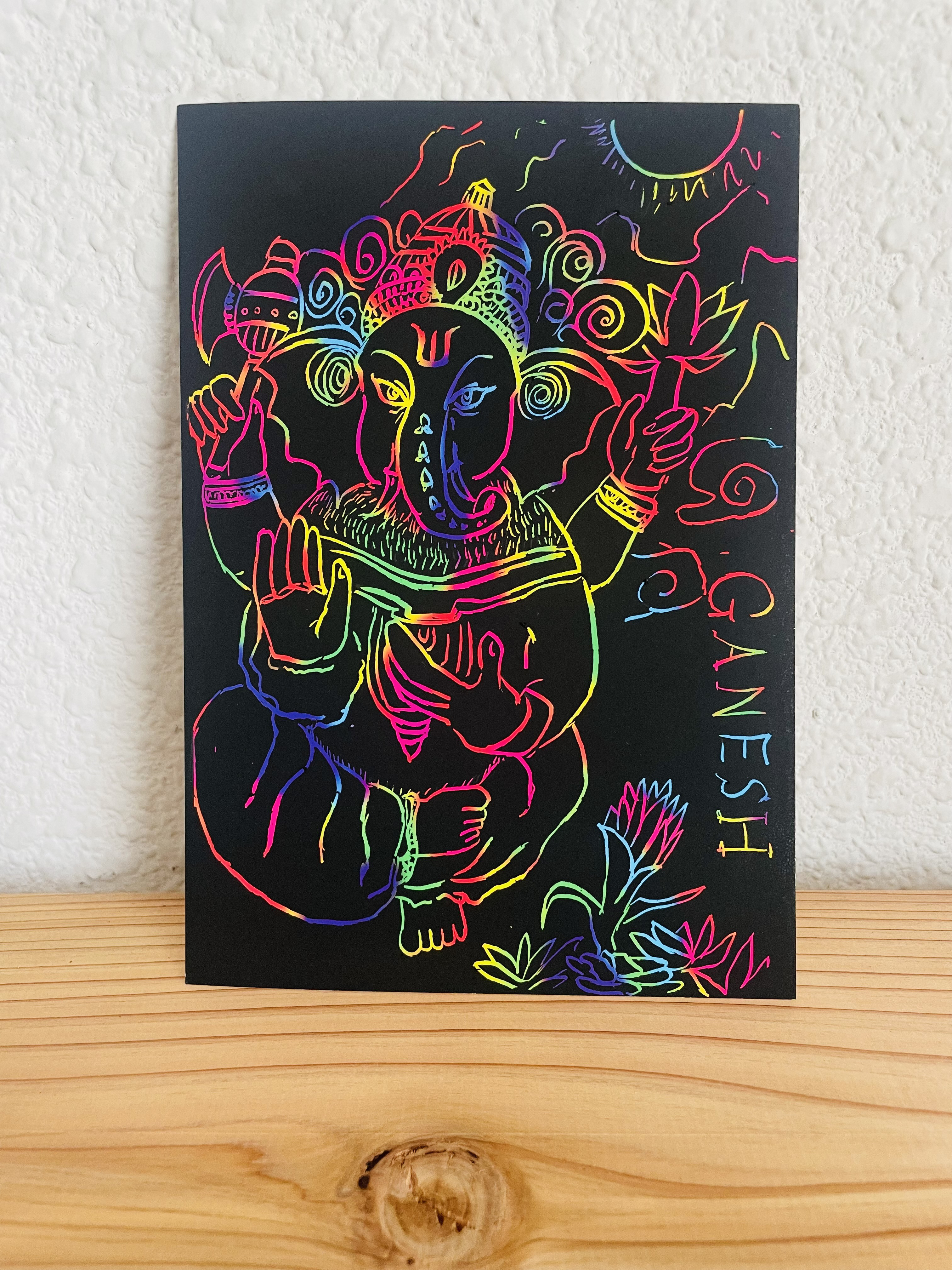 願いを叶えるガネーシャ　スクラッチアート