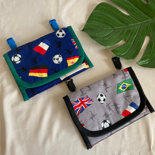 オーダーOK】裏キルティング移動ポケット80サッカー世界国旗スポーツ