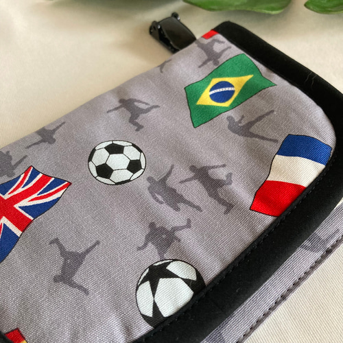 オーダーOK】裏キルティング移動ポケット80サッカー世界国旗スポーツ