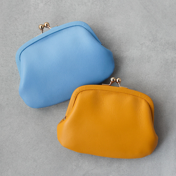 ワケありな逸品 送料無料 小さい財布 ミニマム 革巻き がま口 国産 オイルスムース 13枚目の画像