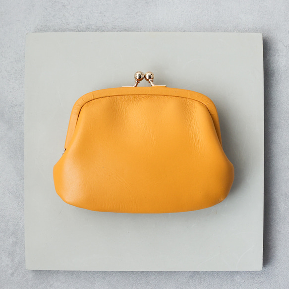 ワケありな逸品 送料無料 小さい財布 ミニマム 革巻き がま口 国産 オイルスムース 5枚目の画像