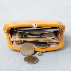 ワケありな逸品 送料無料 小さい財布 ミニマム 革巻き がま口 国産 オイルスムース 6枚目の画像