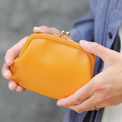 ワケありな逸品 送料無料 小さい財布 ミニマム 革巻き がま口 国産 オイルスムース 4枚目の画像