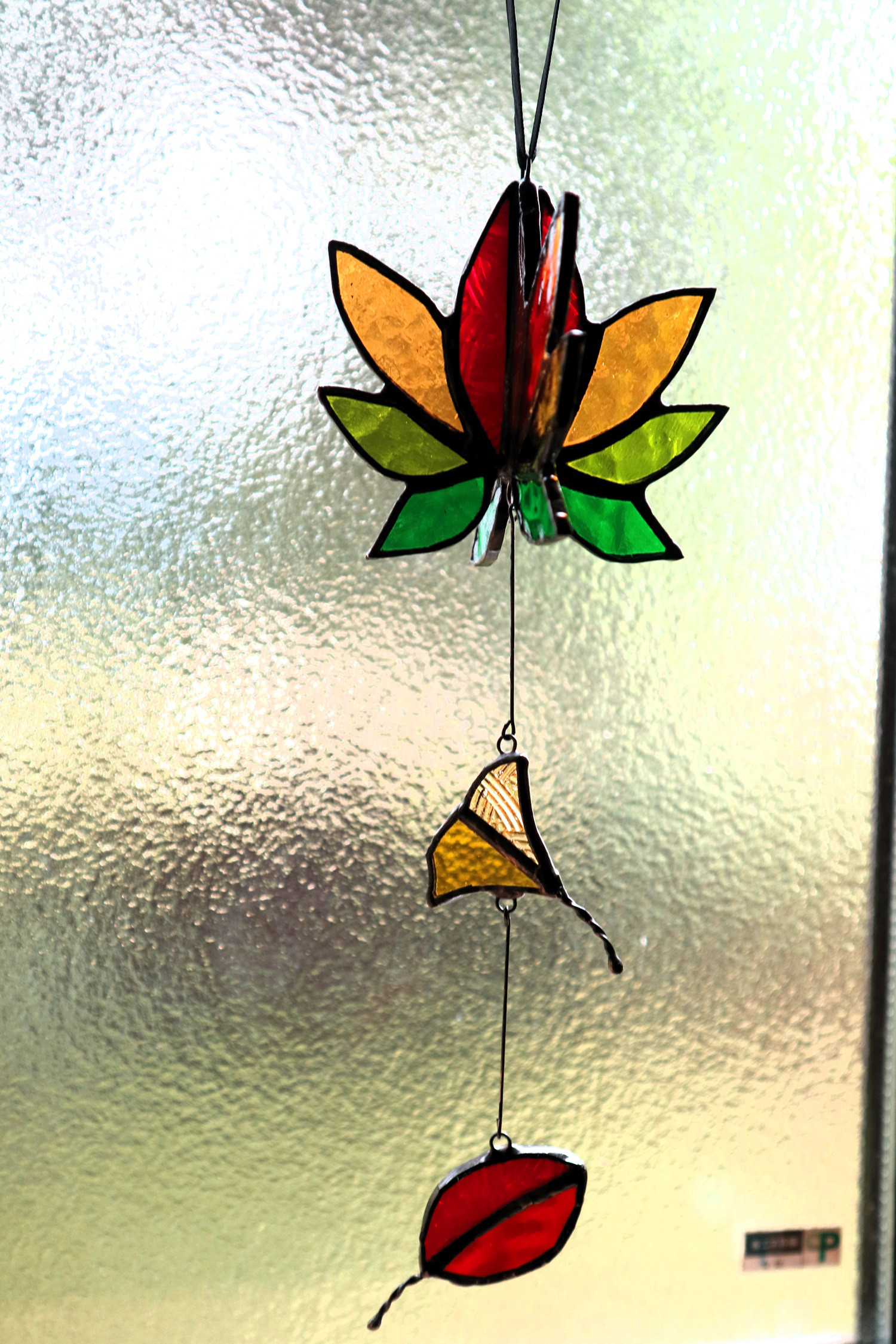 ステンドグラスサンキャッチャー紅葉(吊るすタイプ)