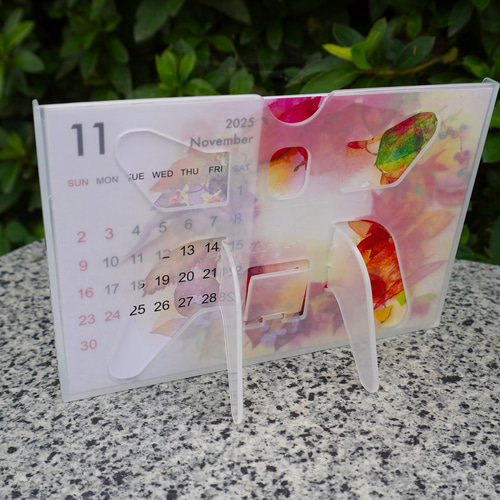 2025年 フラワー卓上カレンダー【透明水彩】 カレンダー 甲斐 明日香
