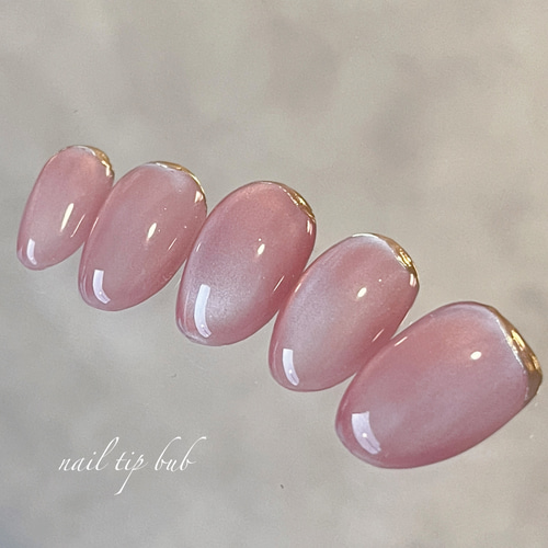 【オーダー】ピンクネイルチップ 上品な光沢を放つうるつやピンクネイルチップ ブライダル 前撮り 成人