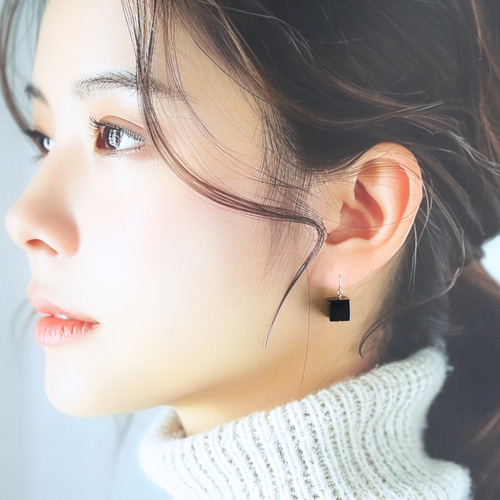 かっこいいブラックオニキスパイプロングピアスチャーム＊ rapaport_21071360