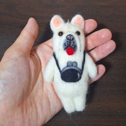 羊毛フェルト フレンチブルドッグ キーホルダー 羊毛フェルト フレンチブルドッグ キーホルダー 羊毛フェルト