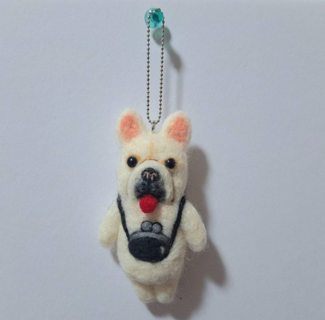 ♡羊毛フェルト フレンチブルドッグさんキーホルダー♡ 羊毛フェルト