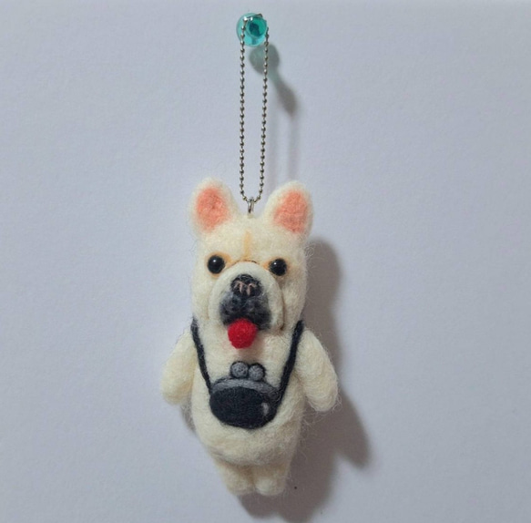 ♡羊毛フェルト フレンチブルドッグさんキーホルダー♡ 羊毛