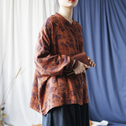 ☆丈カット無料☆ゆったり シャツ 長袖 秋色 2414 6枚目の画像