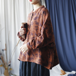 ☆丈カット無料☆ゆったり シャツ 長袖 秋色 2414 9枚目の画像