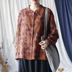 ☆丈カット無料☆ゆったり シャツ 長袖 秋色 2414 19枚目の画像