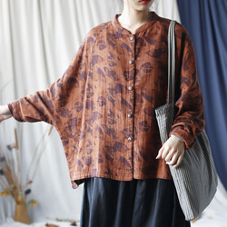 ☆丈カット無料☆ゆったり シャツ 長袖 秋色 2414 18枚目の画像