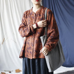 ☆丈カット無料☆ゆったり シャツ 長袖 秋色 2414 17枚目の画像