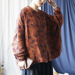 ☆丈カット無料☆ゆったり シャツ 長袖 秋色 2414 5枚目の画像