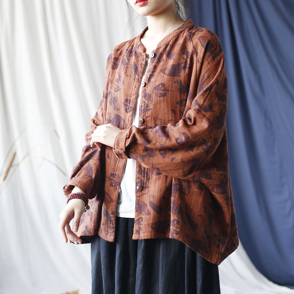 ☆丈カット無料☆ゆったり シャツ 長袖 秋色 2414 15枚目の画像