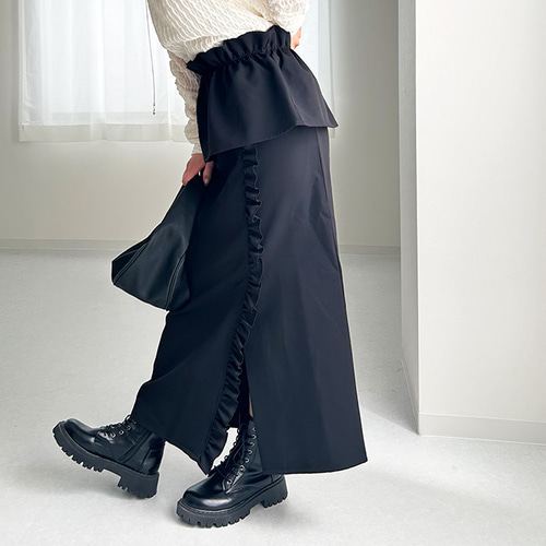 全3色】セットアップ ビスチェ2way ペプラム ロングスカート 24945