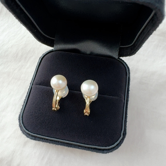 痛くないイヤリング◆淡水パールの一粒イヤリング（6mm,8mm）/春パール　真珠　ノンホール　ゴールド　シルバー 11枚目の画像