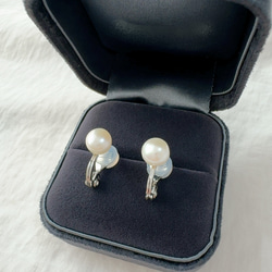 痛くないイヤリング◆淡水パールの一粒イヤリング（6mm,8mm）/春パール　真珠　ノンホール　ゴールド　シルバー 12枚目の画像