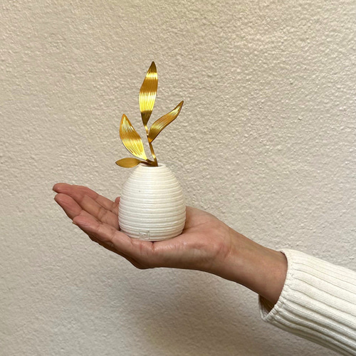 SO-U 京都の手仕事 錺金具のフラワーオブジェと京焼・清水焼のランプ