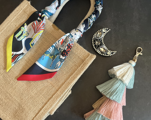 美品　大きめ　ビジュー　リボン　ビーズ　刺繍　カゴバッグ　インポート　大きめ 85eab66566d451d36028782f5b1454