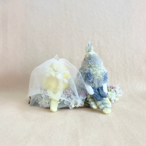 ✨コンコンブル　乾杯文鳥　結婚式　ウェルカムドール　ウェルカムスペース　鳥 鳥さんのうちの子リングピロー ウェディングドール ウェルカム